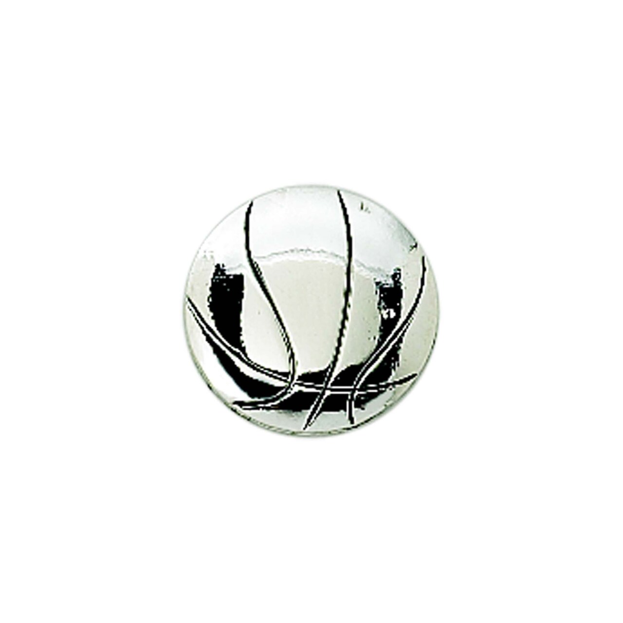 Contemporary Home Living 1" x 1" Silver-Plated Peel & Press Round Basketball Icon